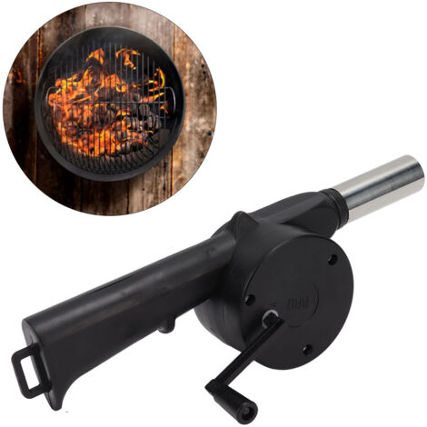 Ventilador de parrilla miniatura con manivela [ABS], caja para cerveza de cuero sintético PU, enganche para cinturón