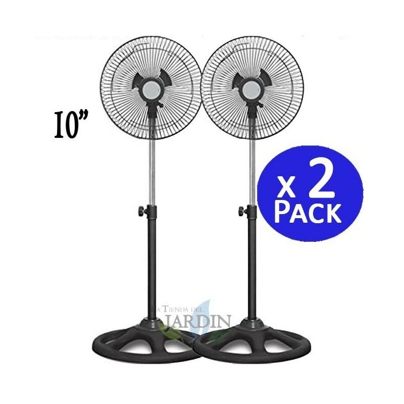 

Suinga - Ventilador de pie 10' 45W 3 velocidades y altura regulable. Pack ahorro de 2 unidades