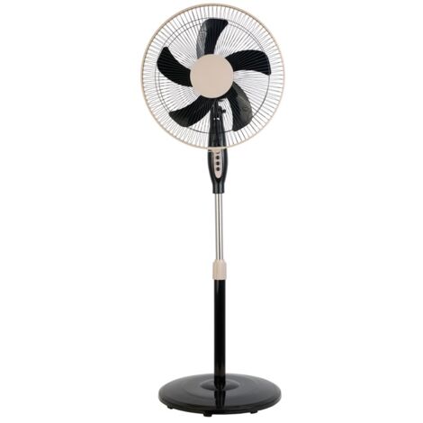 Ventilador de pie Belmonte Negro y Beige  Ventilador de pie 45W  Ventilador de pie silencioso  Ventilador oscilante regulable