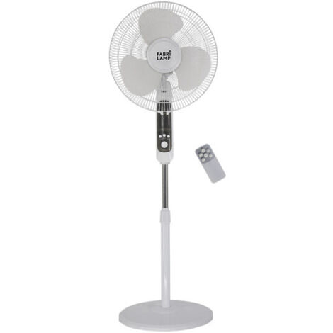 Ventilador de Pie Calma Blanco Motor AC 3 Velocidad 45W 3 Asp Mando Incluido