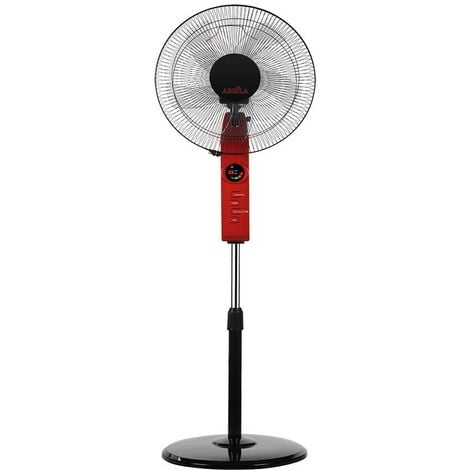 Ventilador De Pie Reforzado Negro 5 Aspas Aluminio Giro 360 FABRILAMP