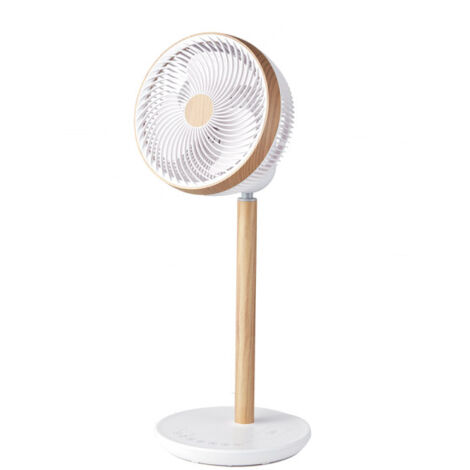 Ventilador De Pie Colibri Blanco/madera 25w 12vel