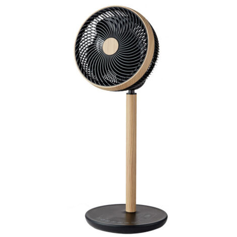 Ventilador De Pie Colibri Negro/haya 25w 12vel 70x28,5x28,5cm 3asp Motor Dc C/remoto Y Temporizador