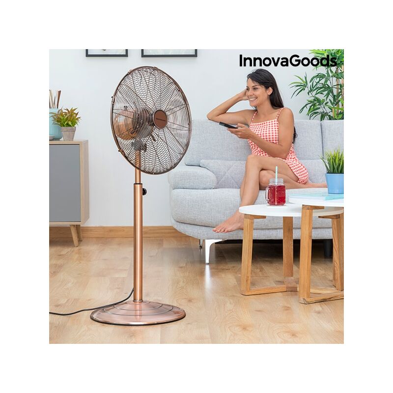

Ventilador de Pie Copper Retro InnovaGoods Ø 40 cm 55W