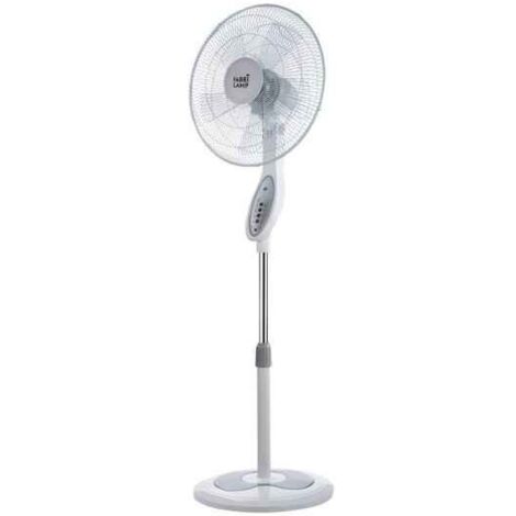 Ventilador de pie "Floxo" de altura regulable (45W 3 velocidades motor AC) color blanco y gris