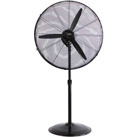 Ventilador de pie industrial base circular, oscilante, negro, potencia 180 w, aspas ø60 cm, altura regulable 117-156 cm