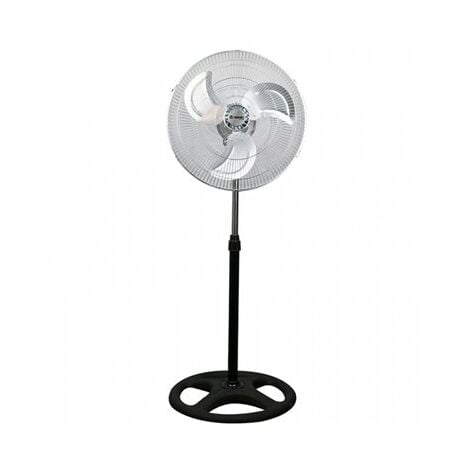 Ventilador de pie industrial de altura regulable (75W aspas de Ø45cm y 3 velocidades) IP20 color negro
