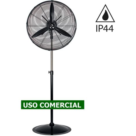 Ventilador de pie industrial IP44  con rueda helicoidal  negro