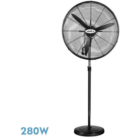 Ventilador De Pie Indust.tormenta Negro 3velocidades 280w 3aspas