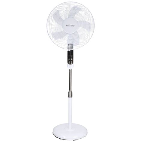 Ventilador de pie Lungra con mando y temporizador Ø43cm 50W Blanco