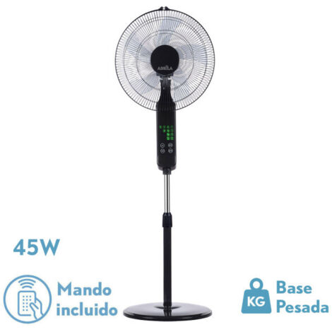 Ventilador de Pie Rodium Negro 45W Oscilante Táctil