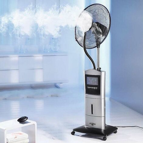 Ventilador de pie silencioso 4en1, enfriador, nebulizador y purificador de aire, 3 potencias y tipos de viento, temporizador, móvil y flexible - BRAST