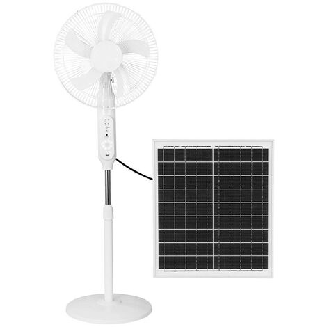 Ventilador de pie solar Clima Blanco DC Mando Incluido. Panel Solar