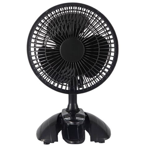 Ventilador de sobremesa con pinza Nervion negro 20W  2 velocidades