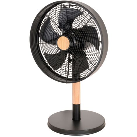 Ventilador de sobremesa estilo nórdico  Ventilador sobremesa Falcon negro y haya