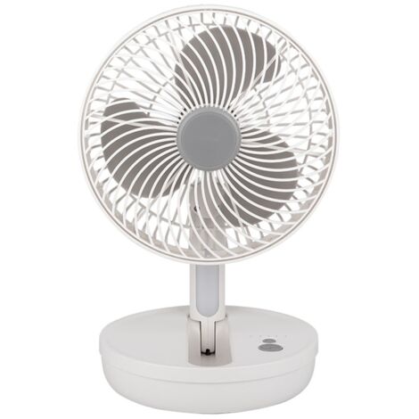 Ventilador de sobremesa inalámbrico Pacheco motor DC 5W blanco gris