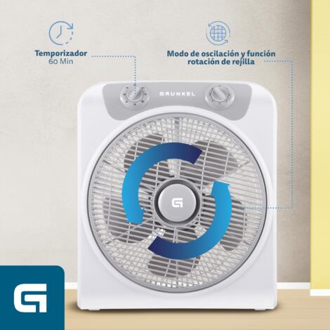 Ventilador de Suelo Grunkel Box Fan/ 45W/ 5 Aspas 30cm/ 3 Velocidades