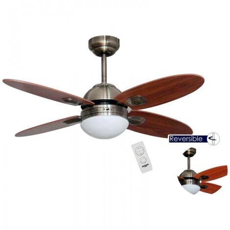 Ventilador de techo 105cm 4 aspas Bermeo cuero