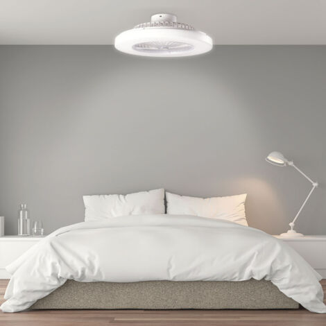 Ventilador de techo moderno con kit de luz reversible, lámpara LED con  mando a distancia, 96 W, ventilador silencioso para cocina, salón,  habitación