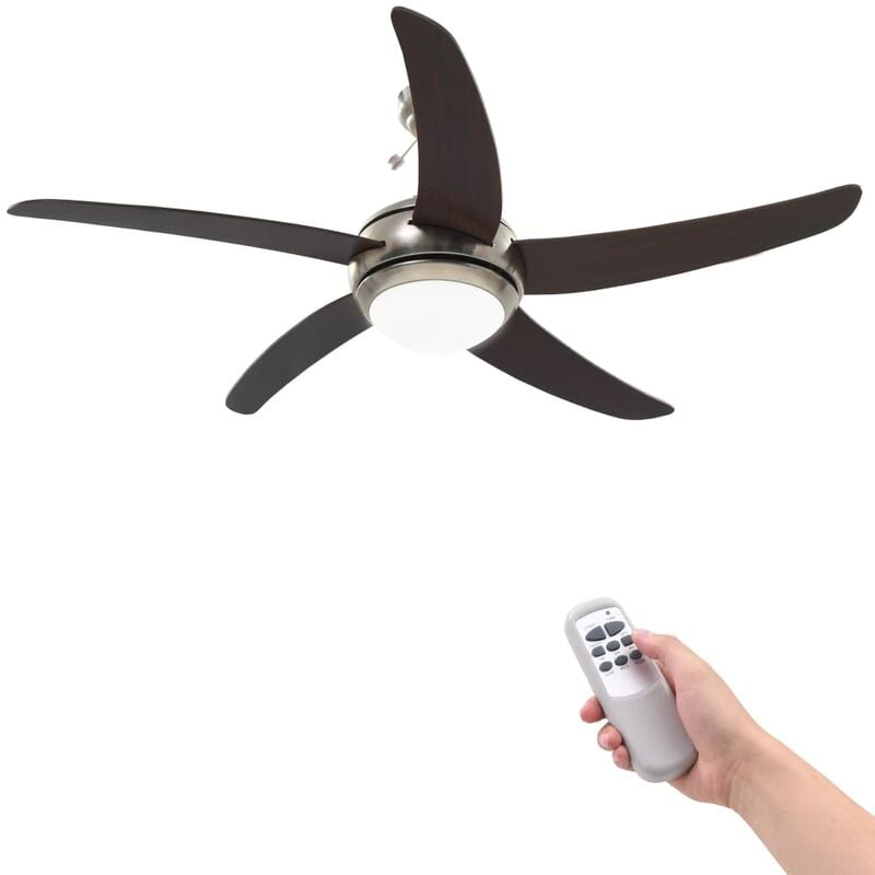 

Ventilador de techo adornado con lámpara 128 cm marrón - Marrón