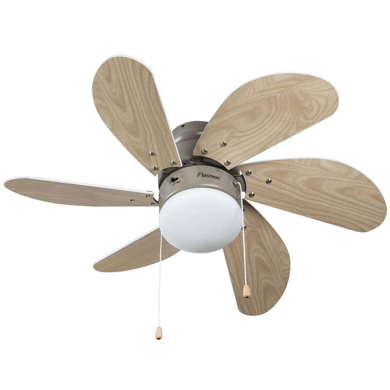 

Bestron Ventilador de techo 76 cm/30" 60 W arce/blanco DC30T - Beige