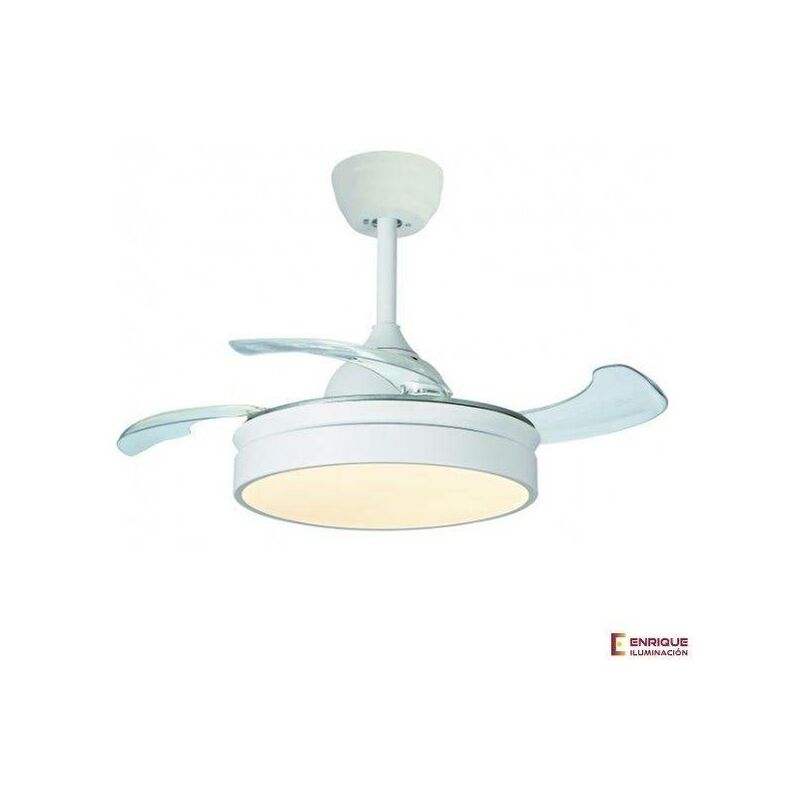 

Narvilights - Ventilador de techo blanco con aspas plegables y luz Estambul - 0