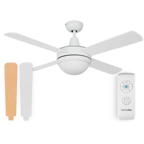 Ventilador de Techo Blanco-Marrón Aspas Reversibles 132 cm  UNIVERSALBLUE