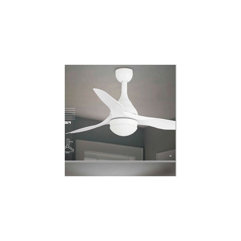 

Narvilights - Ventilador de techo blanco moderno Bali 3 aspas 5 velocidades - 0