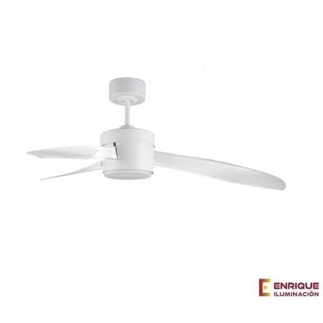 Ventilador de techo grande, de madera natural, para exterior ip44, Noa,  motor DC mando a distancia, sin luz