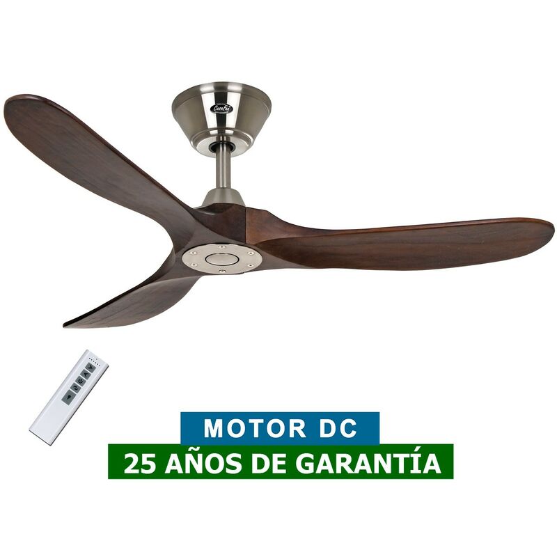 

Ventilador de techo CasaFan 312215 ECO GENUINO 122 madera maciza nogal/cromo satinado