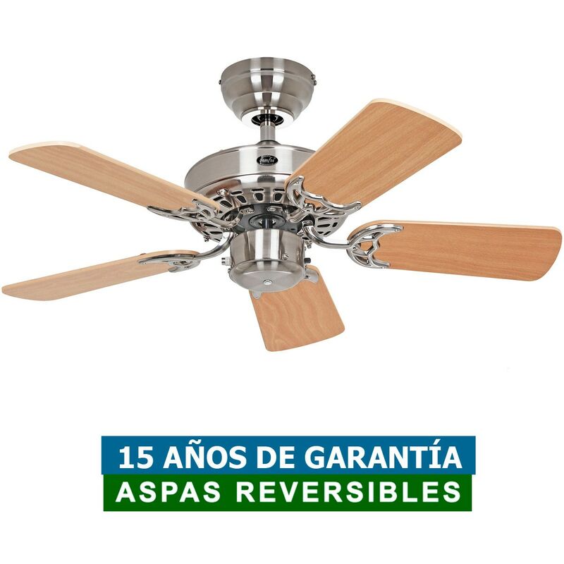 Casafan - Ventilateur de plafond 507515 classic royal 75cm hêtre ou osier / chrome satiné