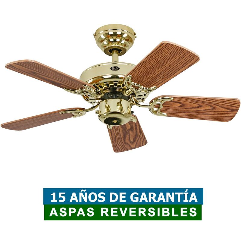 Casafan - Ventilateur de plafond 507509 classic royal 75cm chêne antique/ laiton poli