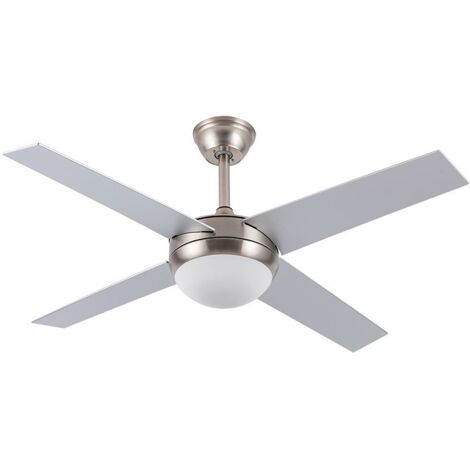 Ventilador de techo "Ciro" con control remoto 2xE27 (26W motor DC 49,5dB) IP20 color plata y haya