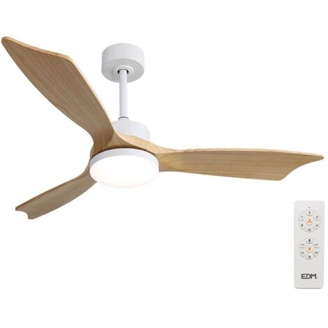 Ventilador de techo con aspas de madera luz led 3000k 4000k 6000k Báltico potencia 20w EDM