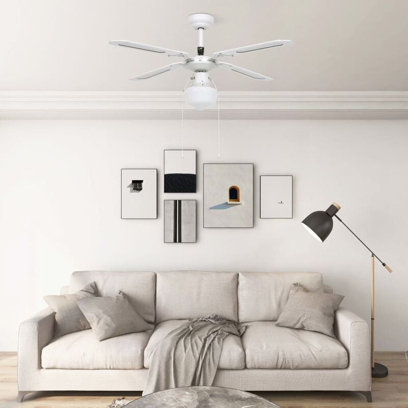 

Ventilador de techo con lámpara blanco 106 cm