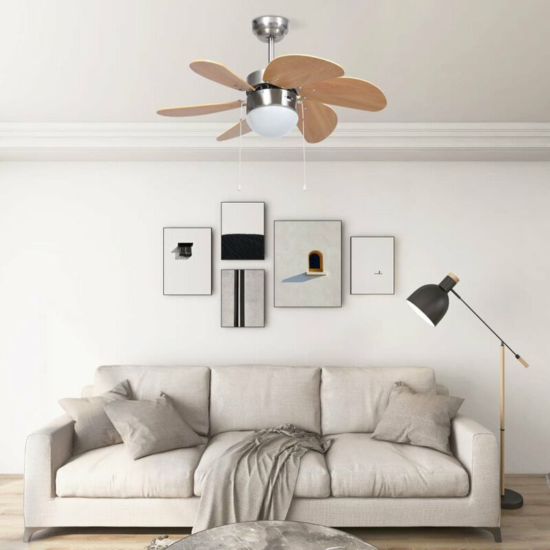 

Ventilador de techo con lampara marron claro 76 cm