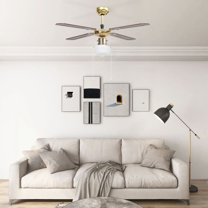 

Ventilador de techo con lámpara marrón 106 cm - Marrón