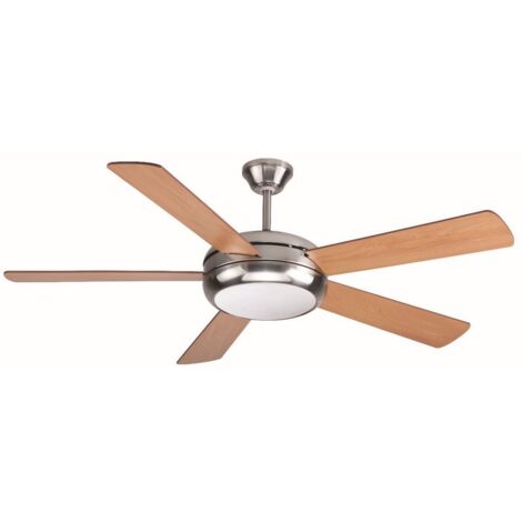 Ventilador de Techo con Luz AC 85W 2xE27 con Luz y Mando a Distancia Plata
