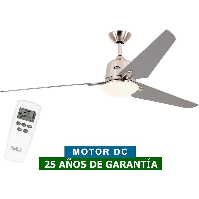 Ventilateur de plafond avec lumière Casafan 516085 eco aviatos 162 argent / chrome satiné bn-sl