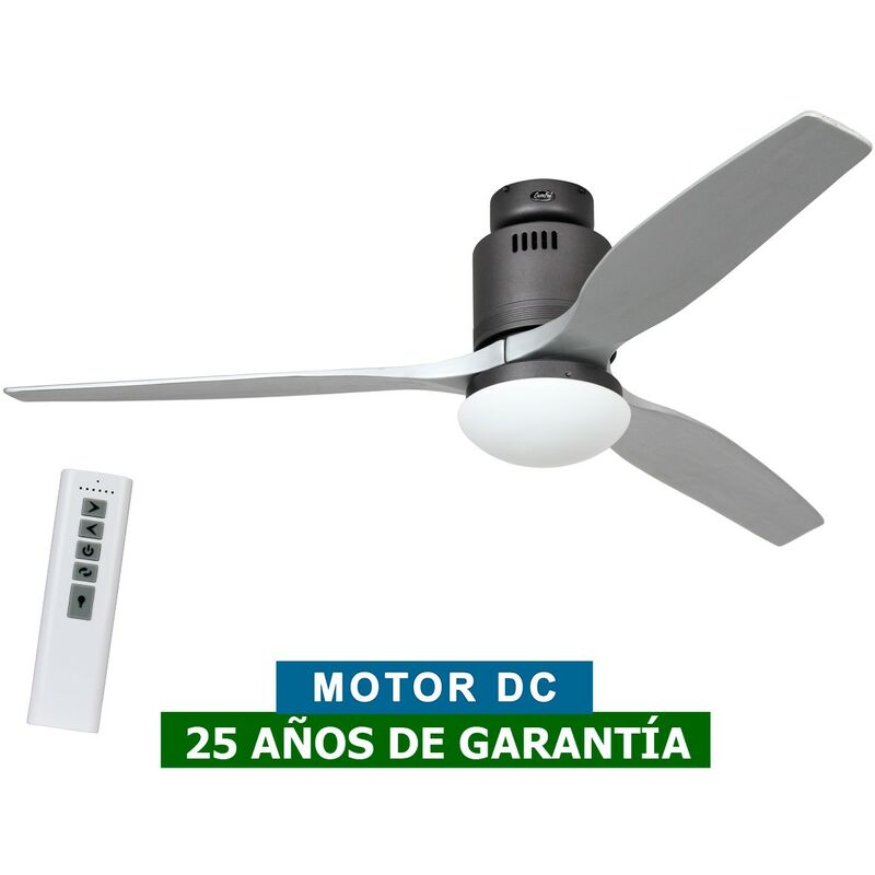 

Ventilador de techo con luz CasaFan 93132344 AERODYNAMIX ECO 132 plateado/ gris basalto