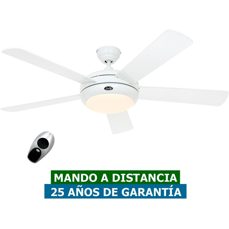 Certeo - Ventilateur de plafond avec lumière CasaFan 9513261 titanium 132cm satin white