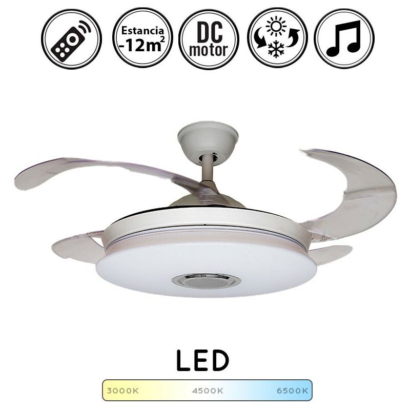 

Ventilador de techo con luz DC Lennon blanco