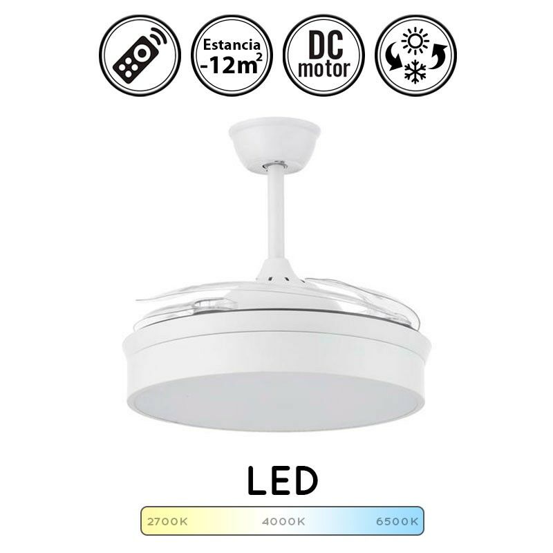 

Ventilador de techo con luz DC Mistra blanco