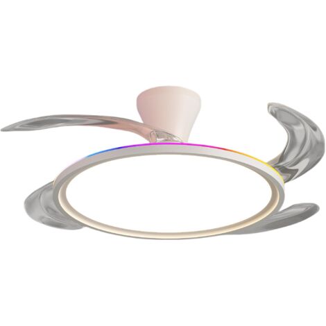 Ventilador de Techo con Luz Led RGB COSMOS  Aspas Retráctiles  Blanco