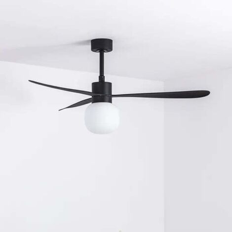 Ventilador de techo con luz negro Ø 132 cm AMELIA BALL LED 33761-26