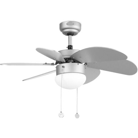 Ventilatore lampadario a soffitto 65W con 5 pale in legno e inserti pa