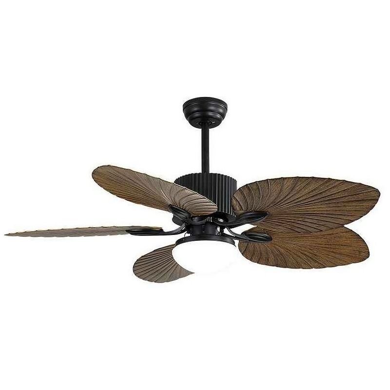 

Ventilador rustico led 24w COLLA negro 5 Aspas Marron con mando a distancia Fabrilamp