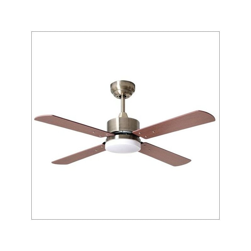

Ventilador motor DC KARABURU Cuero 4 Aspas Cerezo/nogal, led 18w - Fabrilamp