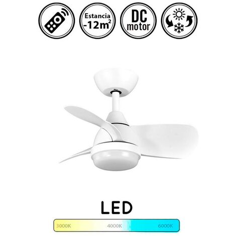 Ventilador de techo con luz silencioso DC con mando Blanco Pirlo 60 cm invierno-verano color luz regulable