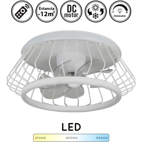 Ventilador de techo con luz silencioso DC con mando Cobra blanco 50 cm invierno-verano color luz regulable